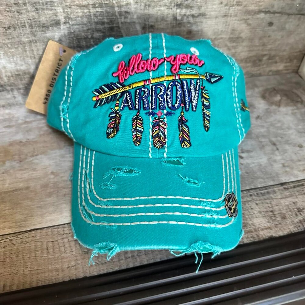 NWT KBETHOS Turquoise Follow Your Arrow Adjustable Baseball cap